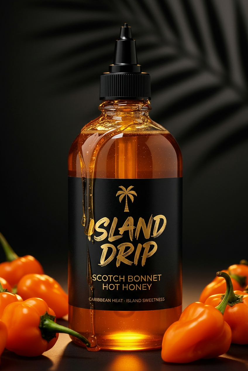 Island Drip Caribbean Scotch Bonnet Hot Honey bottle